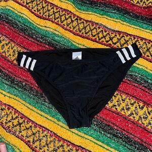 Adidas Black Bikini Bottom w/ White Stripes